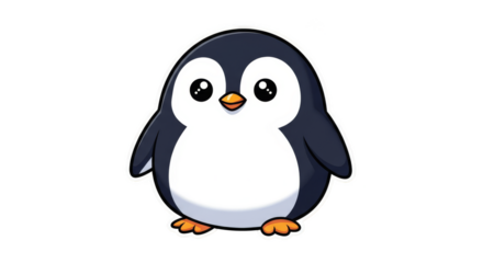 Cute penguin cartoon with shiny eyes