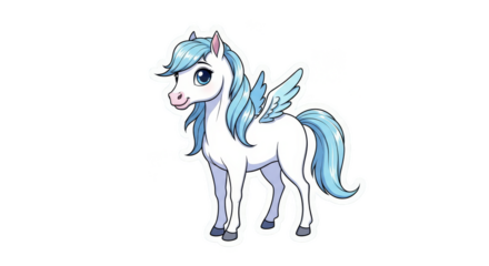 Elegant celestial winged horse character