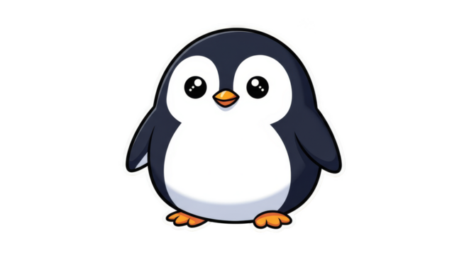 Cute penguin cartoon with shiny eyes
