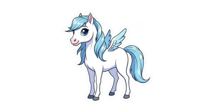 Elegant celestial winged horse character