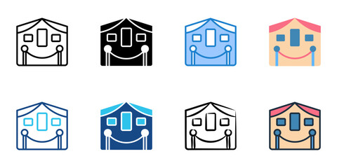 Art gallery icon set multiple style vector collection. Editable Stroke 
