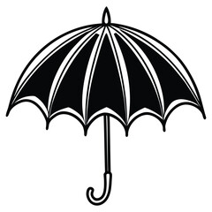 A black silhouette of an umbrella vector