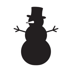 Snowman Wearing a Top Hat Holiday Icon Vector