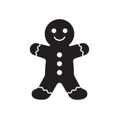 Happy Standing Gingerbread Man Holiday Cookie Vector