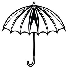A black silhouette of an umbrella vector