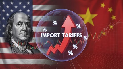 Rising import tariffs between the United States and China impacting global economy and trade relations