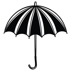 A black silhouette of an umbrella vector