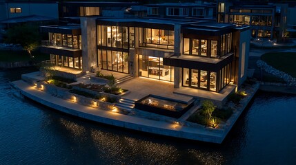 Close up of a computer motherboard shining with light like a futuristic city interior at night