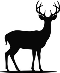 deer silhouette antlers vector wildlife emblem