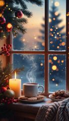 christmas background with candles