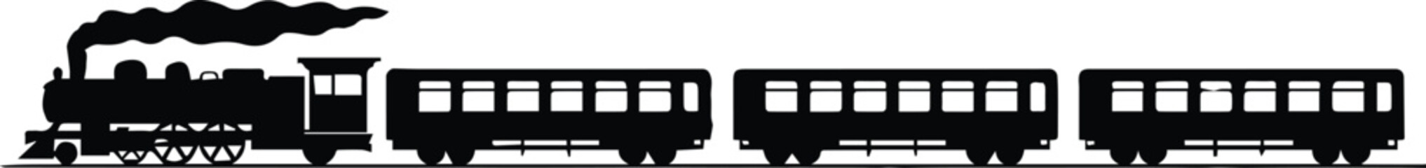 train classic locomotive icon vector silhouette for design © AIcon Star