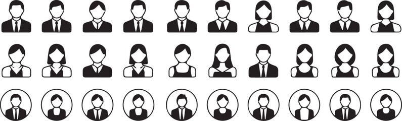 avatar vector set of minimal profile icons for corporate use