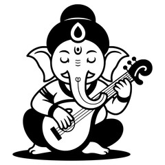 lord ganesha line art drawing, god ganesh picture, god ganesh vector image