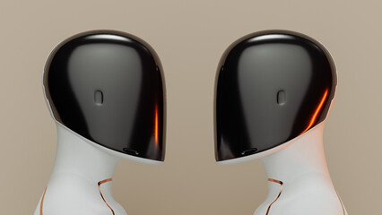 Portrait of a humanoid robot with advanced artificial intelligence