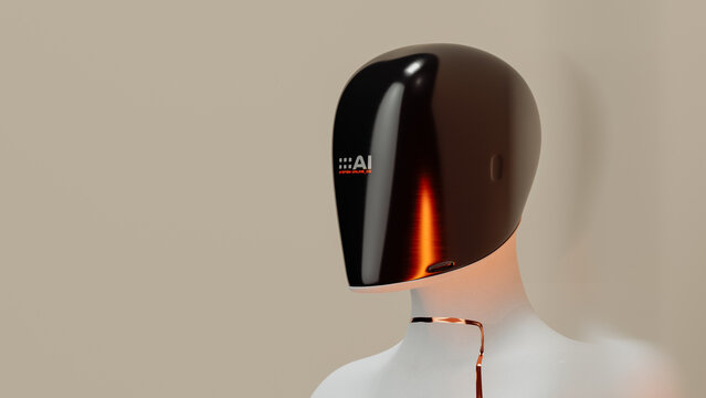 AI humanoid robot portrait
