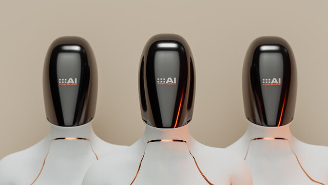 Portrait of a cutting-edge AI robot design