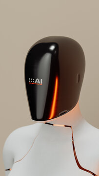 AI humanoid robot portrait