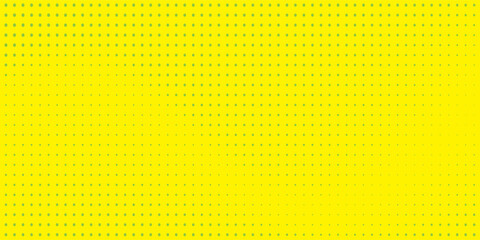 Top Yellow halftone pattern. Retro comic gradient background. Bright orange pixelated dotted texture overlay. Cartoon pop art faded gradient pattern. Art