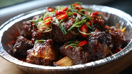 Gourmet grilled lamb chops with rosemary and herbs on a delicious dinner plate
