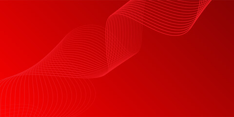 Fototapeta premium Design Red line elegant background. Wave stripes background. Futuristic metal wavy line pattern. Elegant red ribbons backdrop for invitation, cover, luxe invite, banner, voucher. Elegant