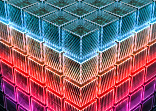 Glass cubes rack