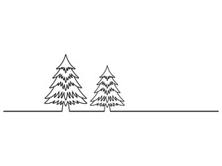 Obraz premium Christmas Tree Black and White 