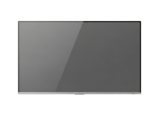 Modern digital display screen with sleek metallic frame and subtle reflections transparent background