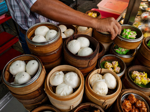 Dim Sum spread inside a Chinese restaurant