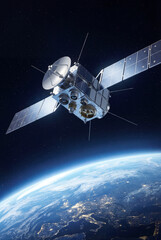 Obraz premium Satellite Orbiting Around Planet Earth