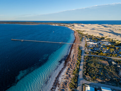 Fowlers Bay. Sand dunes are slowly engulfing the town. Australia.