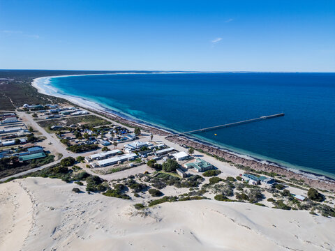 Fowlers Bay. Sand dunes are slowly engulfing the town. Australia.