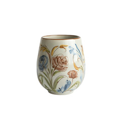 Floral patterned ceramic cup 