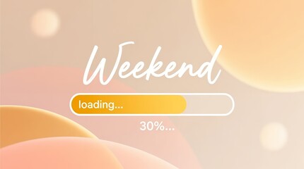 Soft pastel abstract background with weekend loading progress bar design symbolizing relaxation