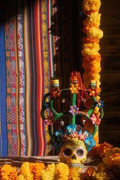 Colorful Day of the Dead Altar