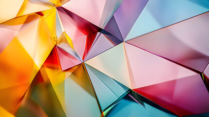 Colorful crystalline structure shimmers with light, a mesmerizing abstract design perfect for backgrounds, creative projects, and modern designs