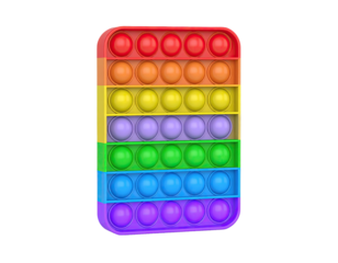 Colorful gacha plastic box with bright playful capsule design used for small toy storage and collectible vending items isolated on white background