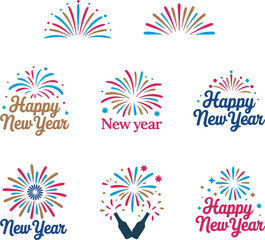 New Year Firework Vector Collection