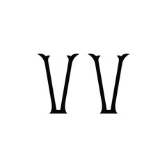 VV monogram logo design letter text name symbol monochrome logotype alphabet character simple logo