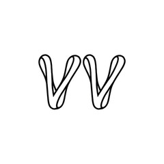 VV monogram logo design letter text name symbol monochrome logotype alphabet character simple logo