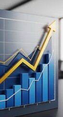 Fototapeta premium Business graph showing growth arrow.
