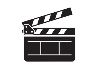 Obraz premium Movie clapperboard icon, Movie clapperboard silhouette vector