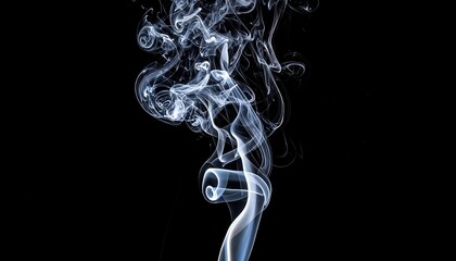 Ethereal Dance of Smoke - A Captivating Display Against Darkness.