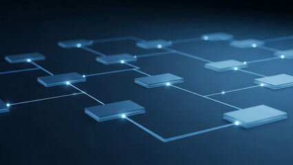 Abstract digital data network connections showing blockchain distributed ledger technology architecture