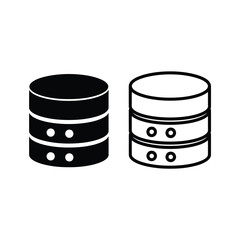 Database server storage icon set. data processing and network technology concept symbol for web and mobile apps