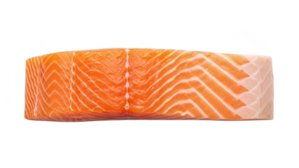 Fresh salmon fillet isolated on transparent background