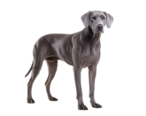 Majestic Weimaraner Posing A regal Weimaraner, showcasing its sleek, silver-gray coat and piercing eyes, stands confidently, exuding an air of sophistication and poise.