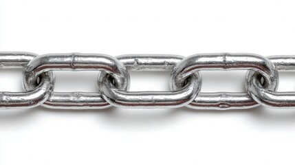 Fototapeta premium Chain steel link isolated on white background