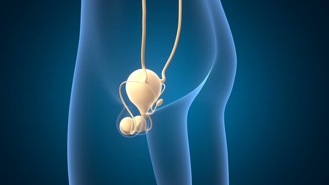 Human testies anatomy. 3d illustrations