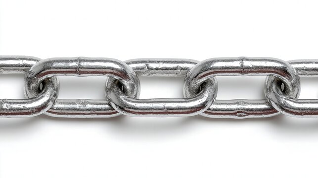 Chain steel link isolated on white background