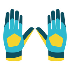 goalkeeper glove sport equipment flat color vector illustration template design